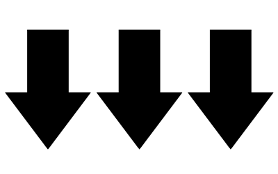 Trois flèches qui pointent vers le bas
